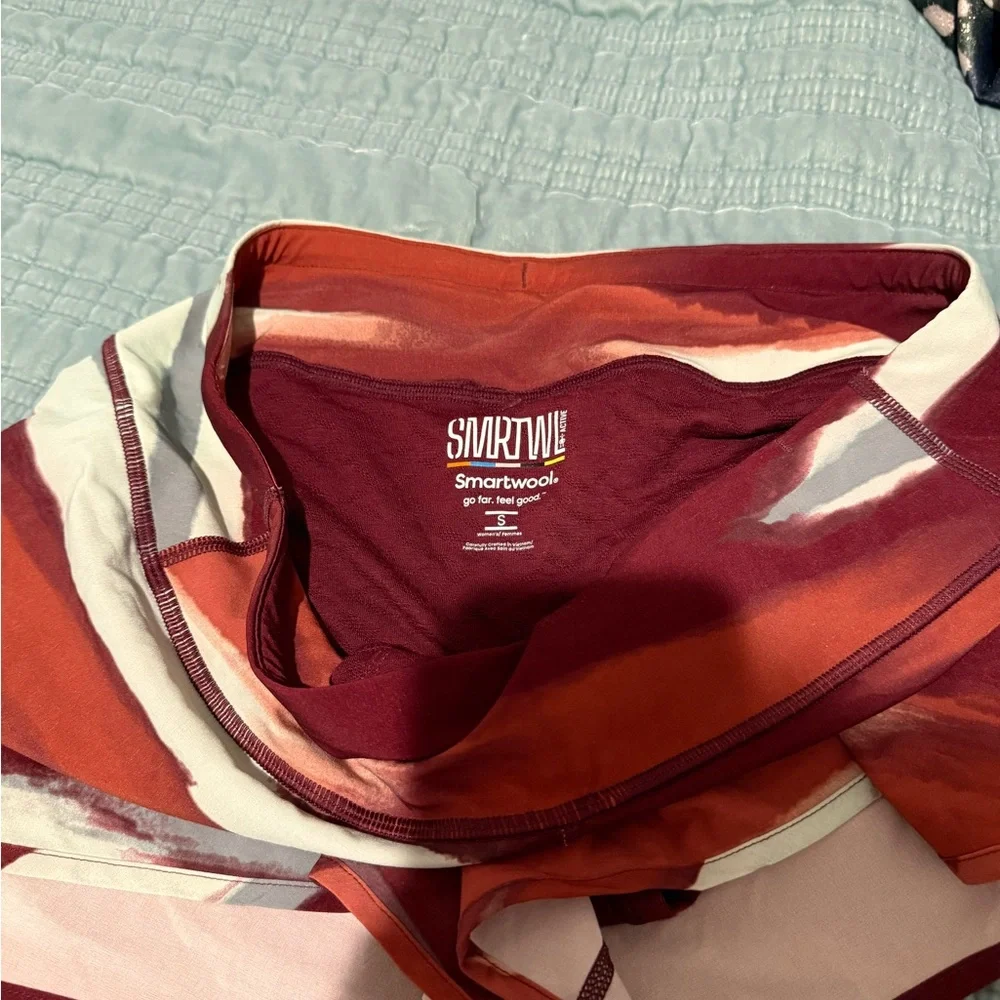 Smartwool Women’s Maroon and Cream Printed Athletic Shorts